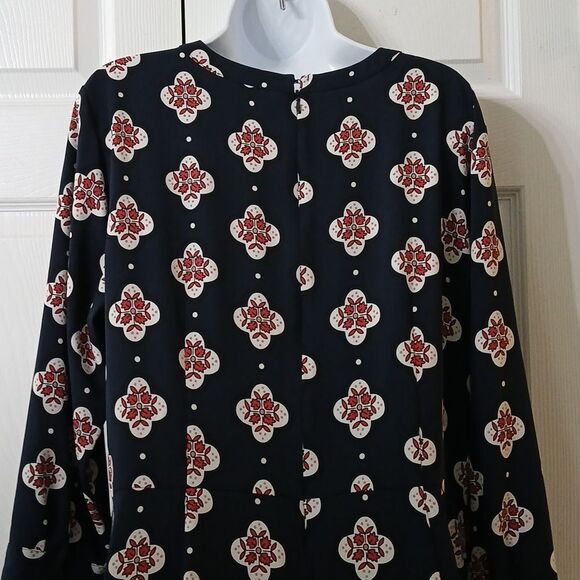 Loft Outlet navy floral print sheath midi dress Sz 16  NWOT - Picture 6 of 7